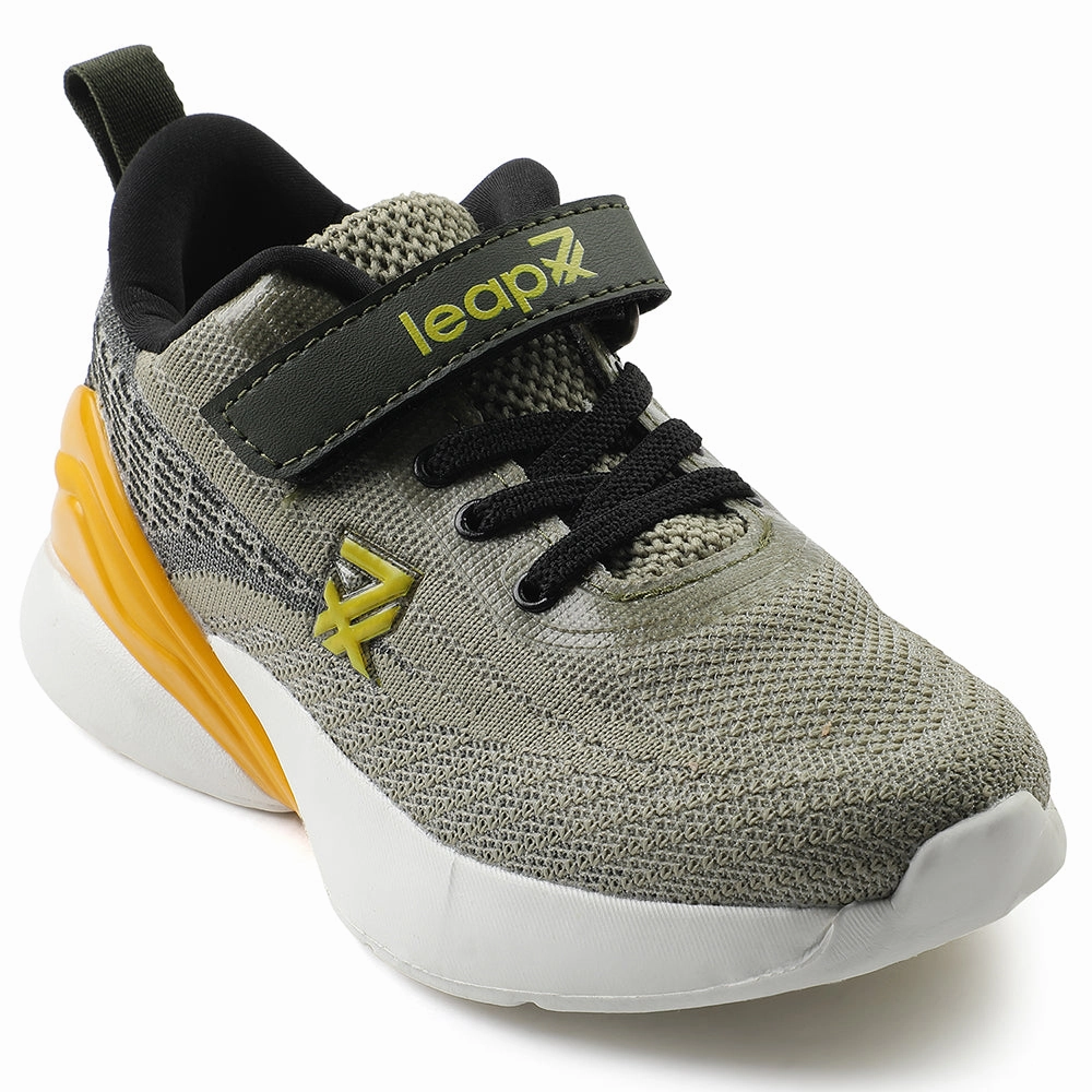 Best Running Shoes For Someone With Flat Feet Leap7x Olive Green Sports Lacing Running Shoes For Kids COVER-02 By Liberty