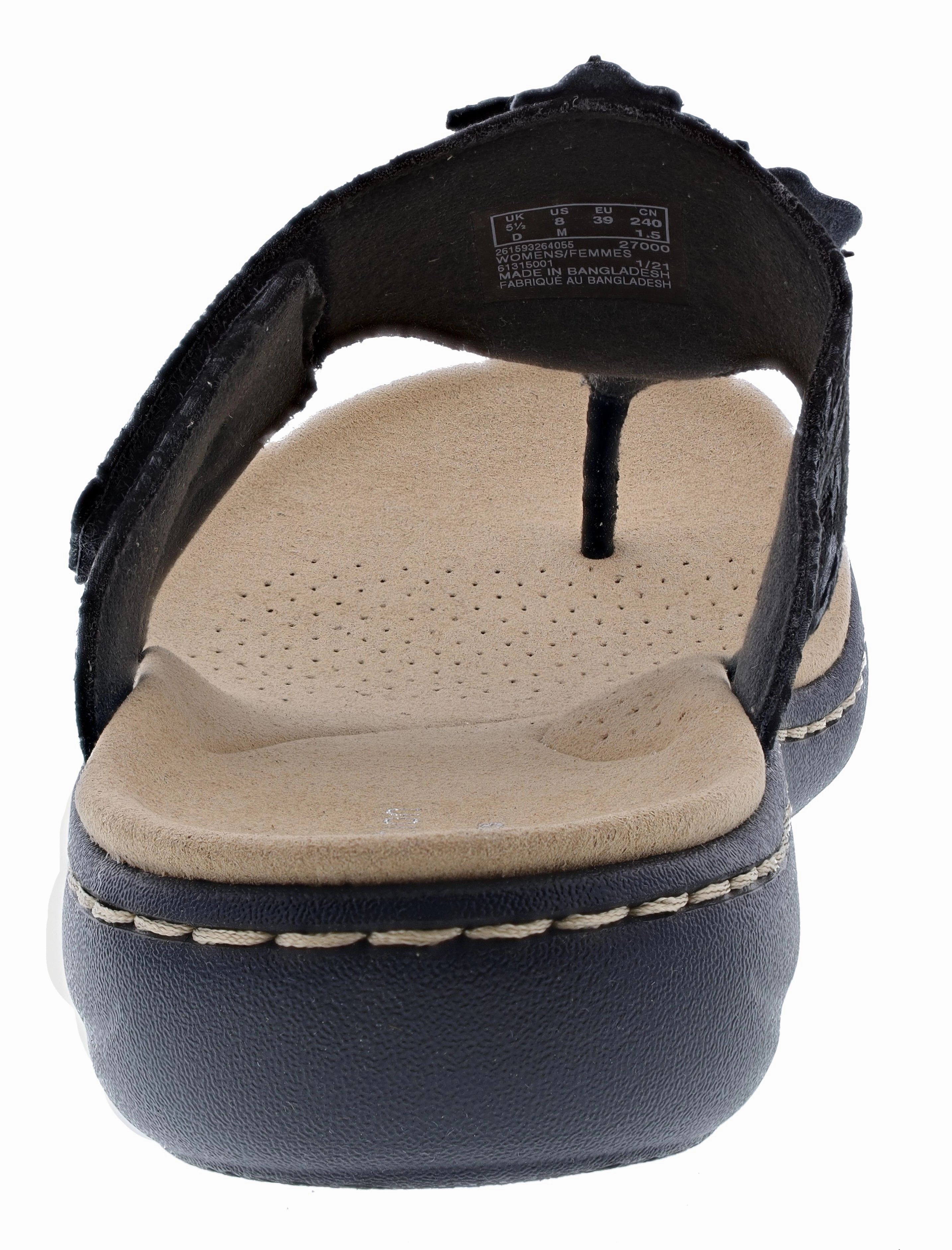 Clarks Laurieann Gema Womens Adjustable Comfort Sandals with Arch Support Flip Flops With Gold Medallion