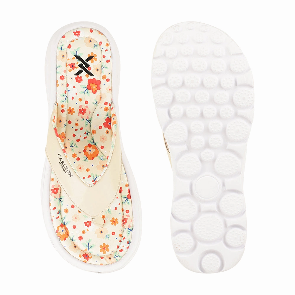 Women's Floral Print Comfort Thong Flip-Flops Flip Flops Pensacola