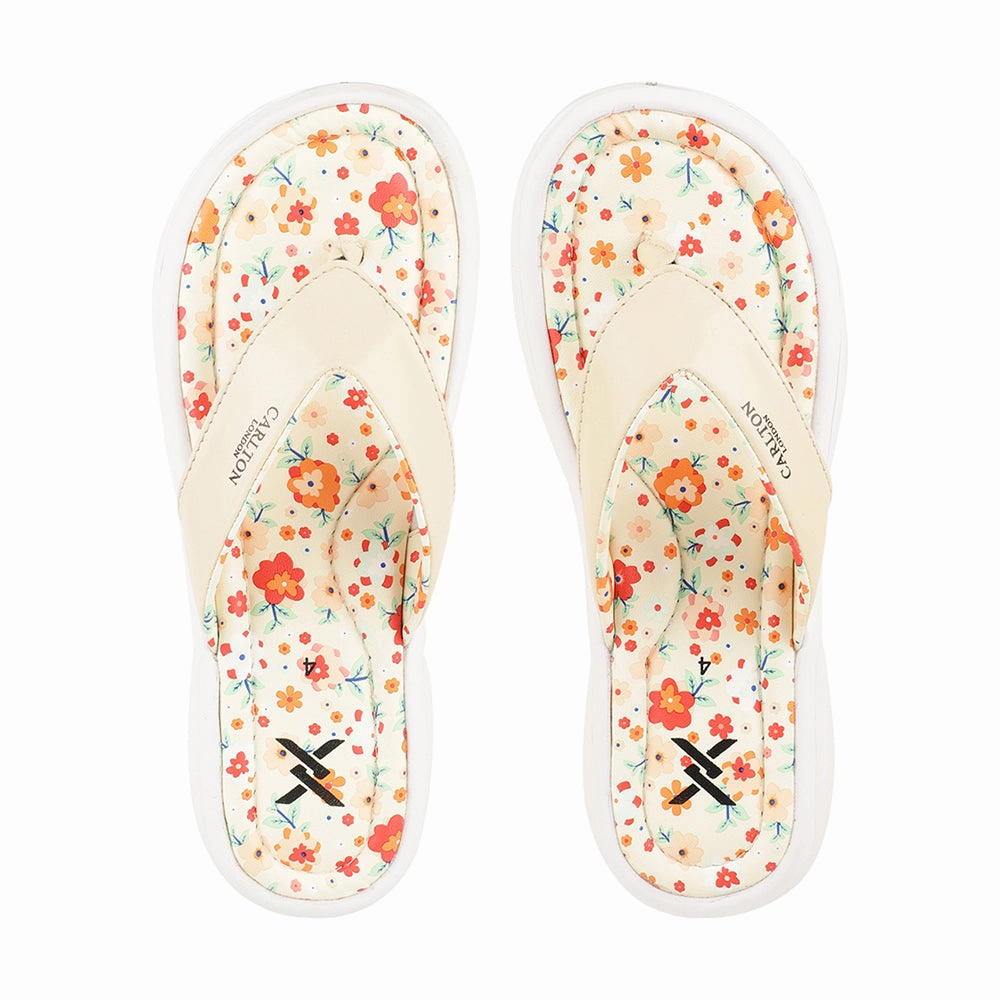 Women's Floral Print Comfort Thong Flip-Flops Flip Flops Or Sandals