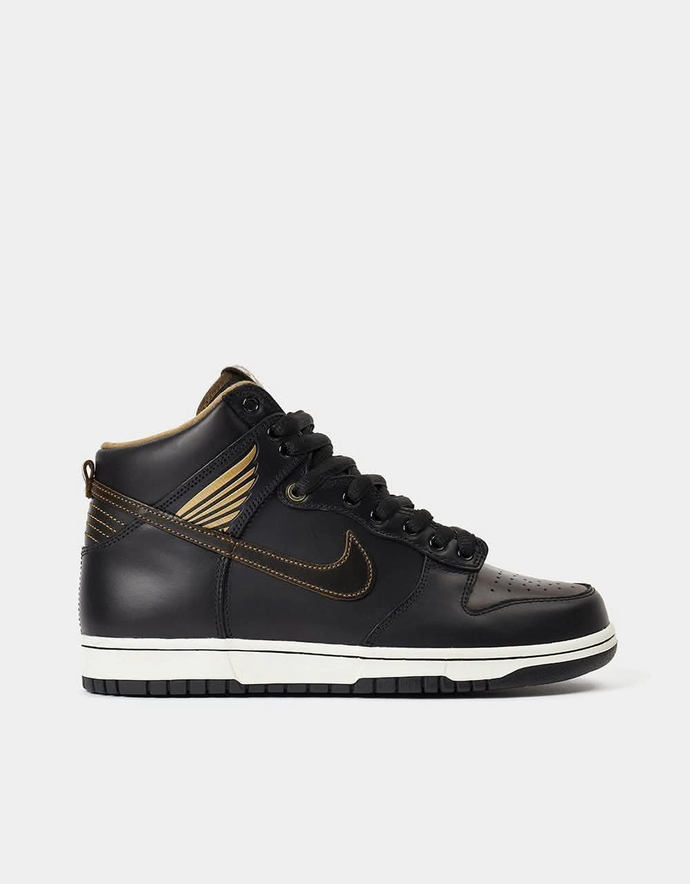 Nike SB 'Pawnshop' Dunk High OG QS Skate Shoes - Black/Black-Metallic Gold Nike Brazil Shoes