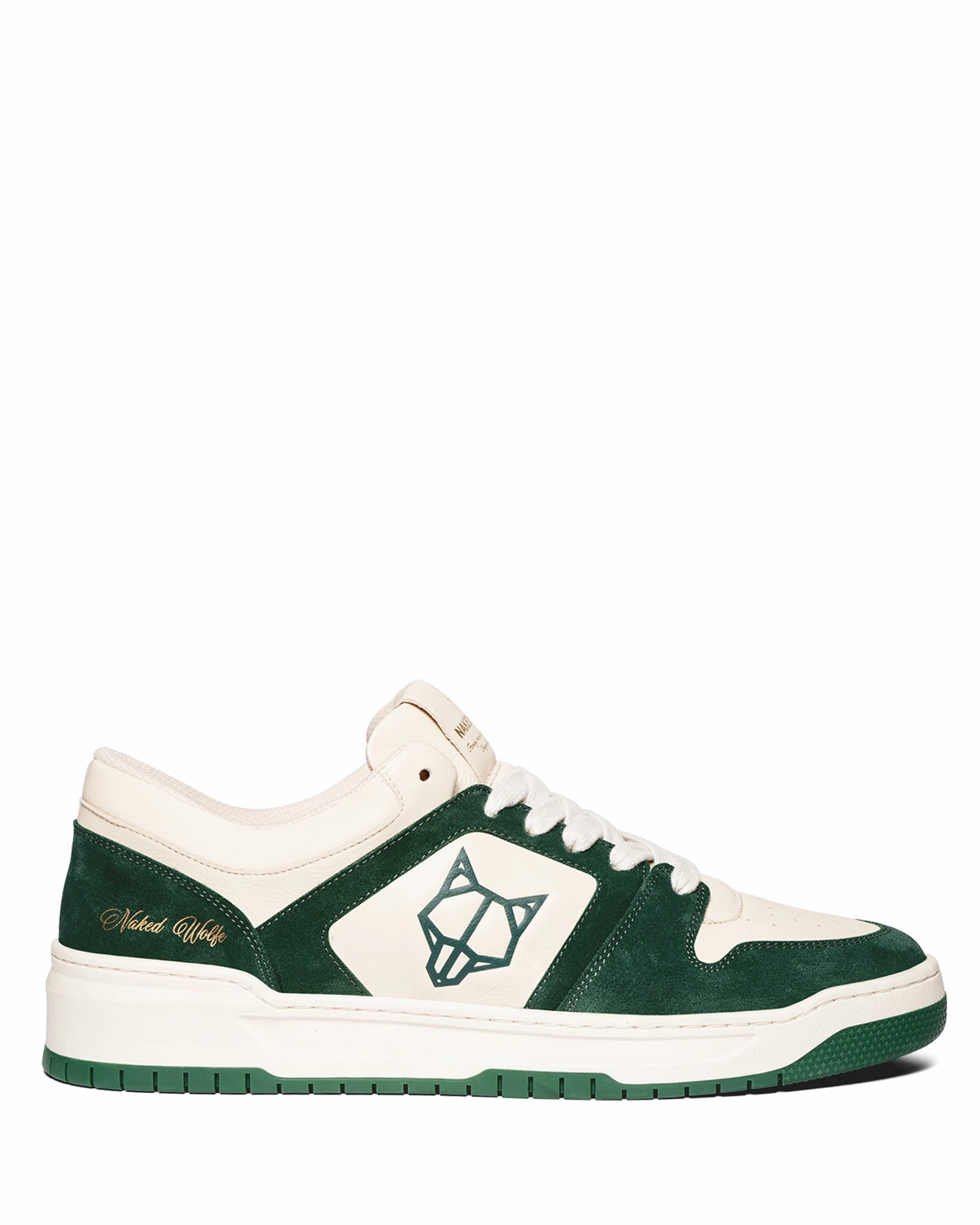 Koi Footwear Oxfords CM-01 Bone Leather / Green Cow Suede Combo