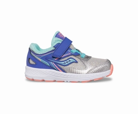 Top Shoes For Walking Cohesion 14 A/C Jr. Sneaker Silver/Periwinkle/Turquoise (4c-10c)