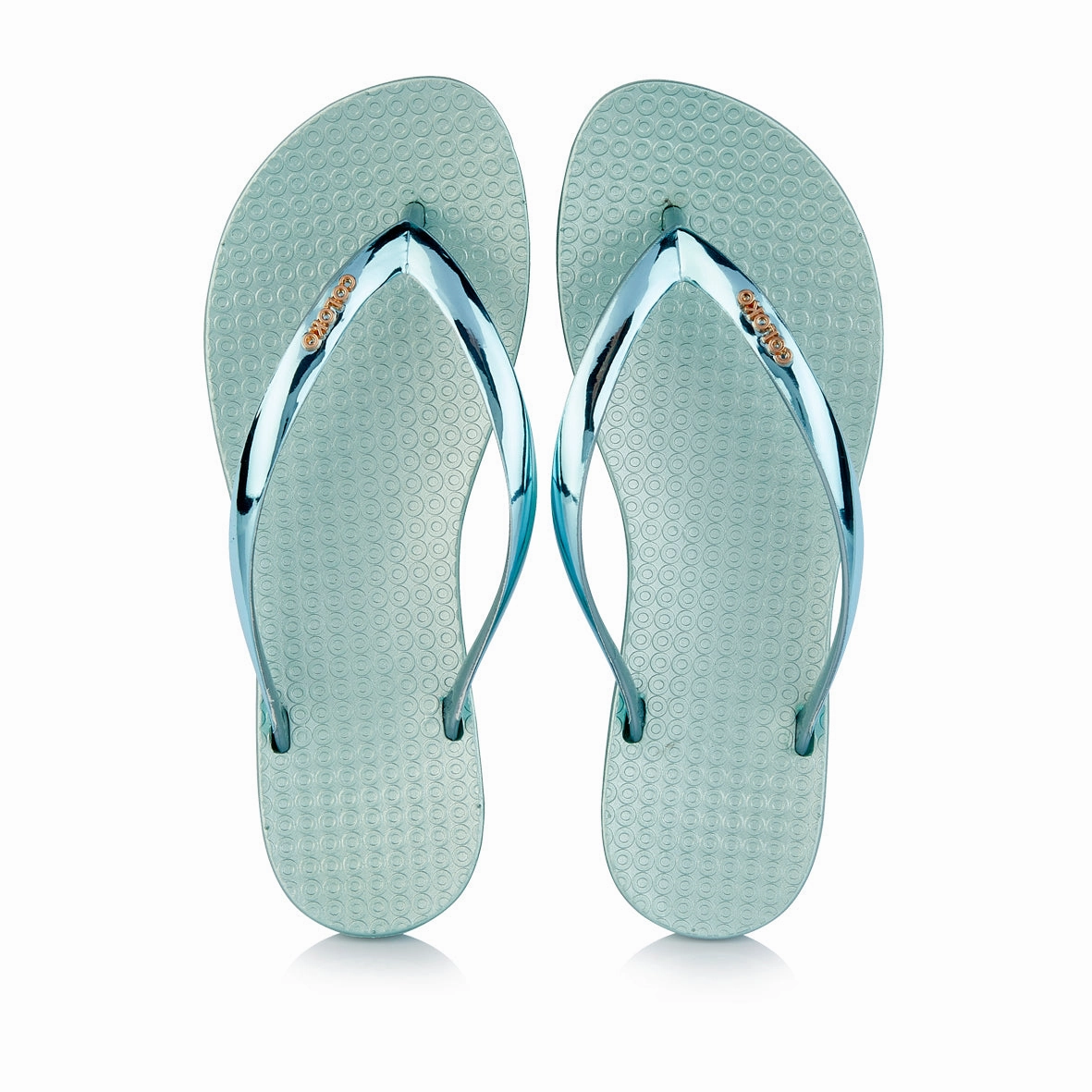 Frogg Togg Flip Flops Coloko Dahlia Chrome Metallic Green Ergonomic Footbed Flip Flops