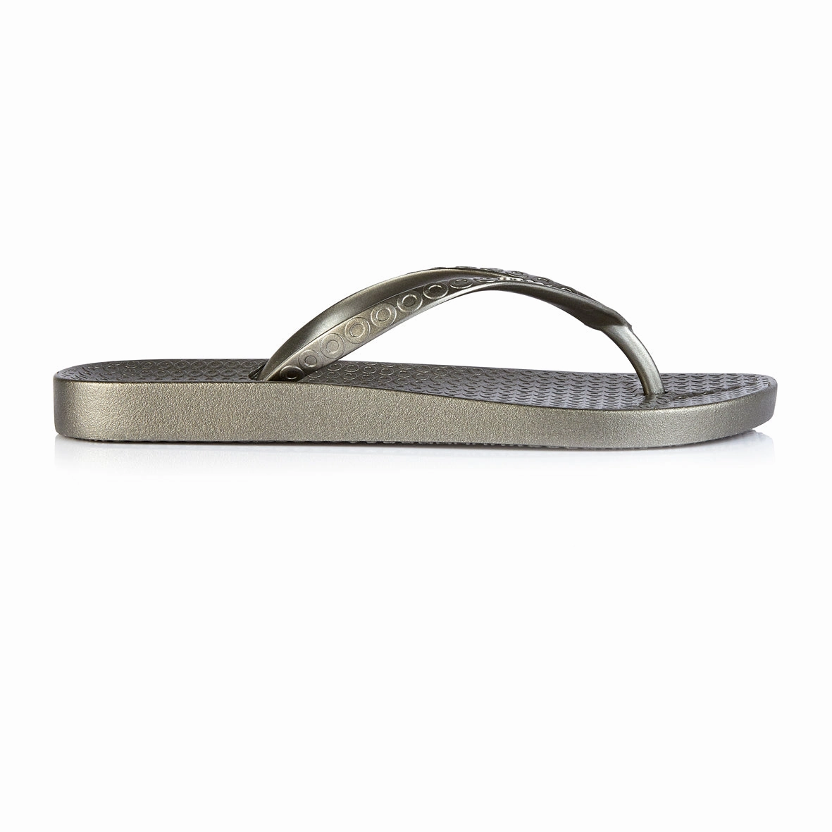Coloko Lantana Pewter Grey Anatomic Metallic Flip Flops Sandals Flip Flops Ladies