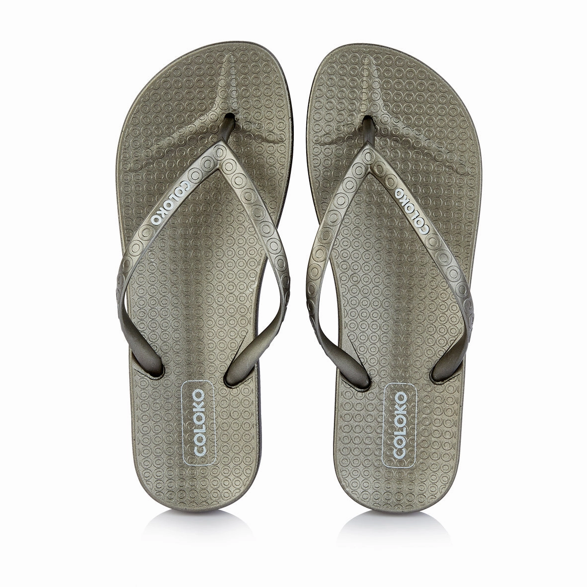 Coloko Lantana Pewter Grey Anatomic Metallic Flip Flops Sandals Bamboo Flip Flops From The 70s
