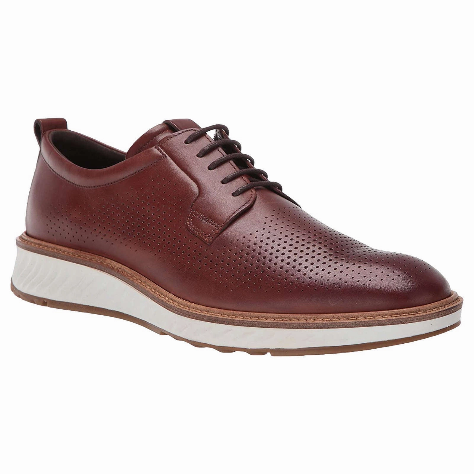 Derby Shoe Vs Oxford Ecco St.1 Hybrid Full Grain Leather Men's Perforated Shoes