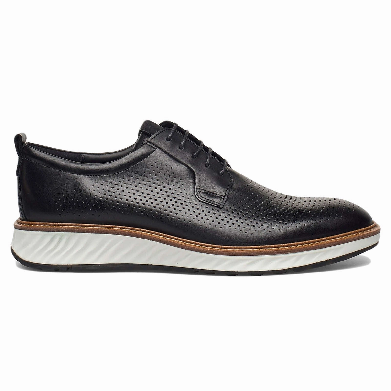 Ecco St.1 Hybrid Full Grain Leather Men's Perforated Shoes Willits Saddle Oxfords