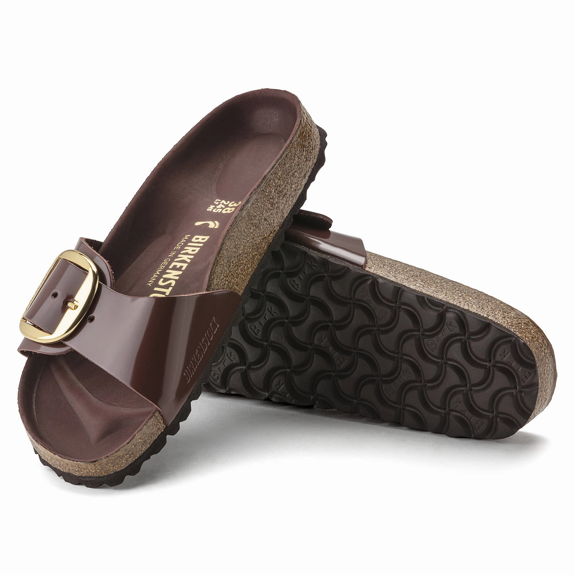 Platform Papillio Madrid Big Buckle Natural Leather Patent
