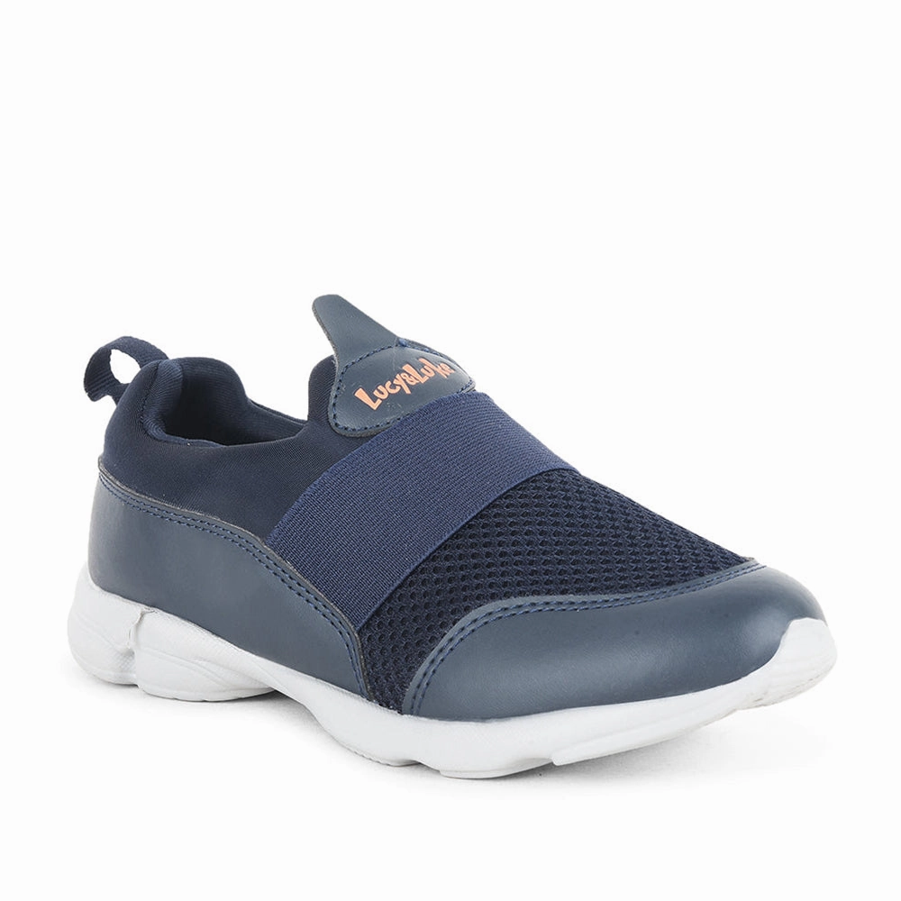 For Walking In Sand Best Lucy & Luke by Liberty Kids KSN-51 N.Blue Casual Non Lacing Shoes
