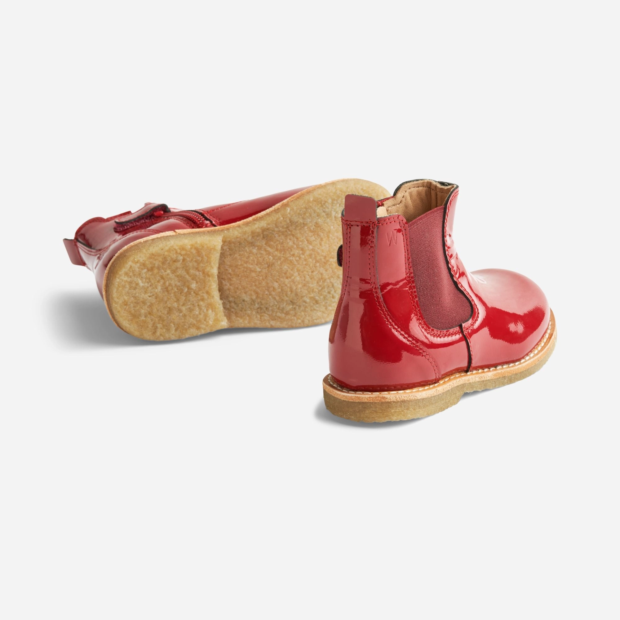 Keelan Chelsea Patent - red Sock Top Chelsea Boots