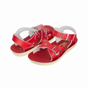 Best Running Shoes For Trail And Road Salt-Water Sweetheart Childrens Red Leather Sandals
