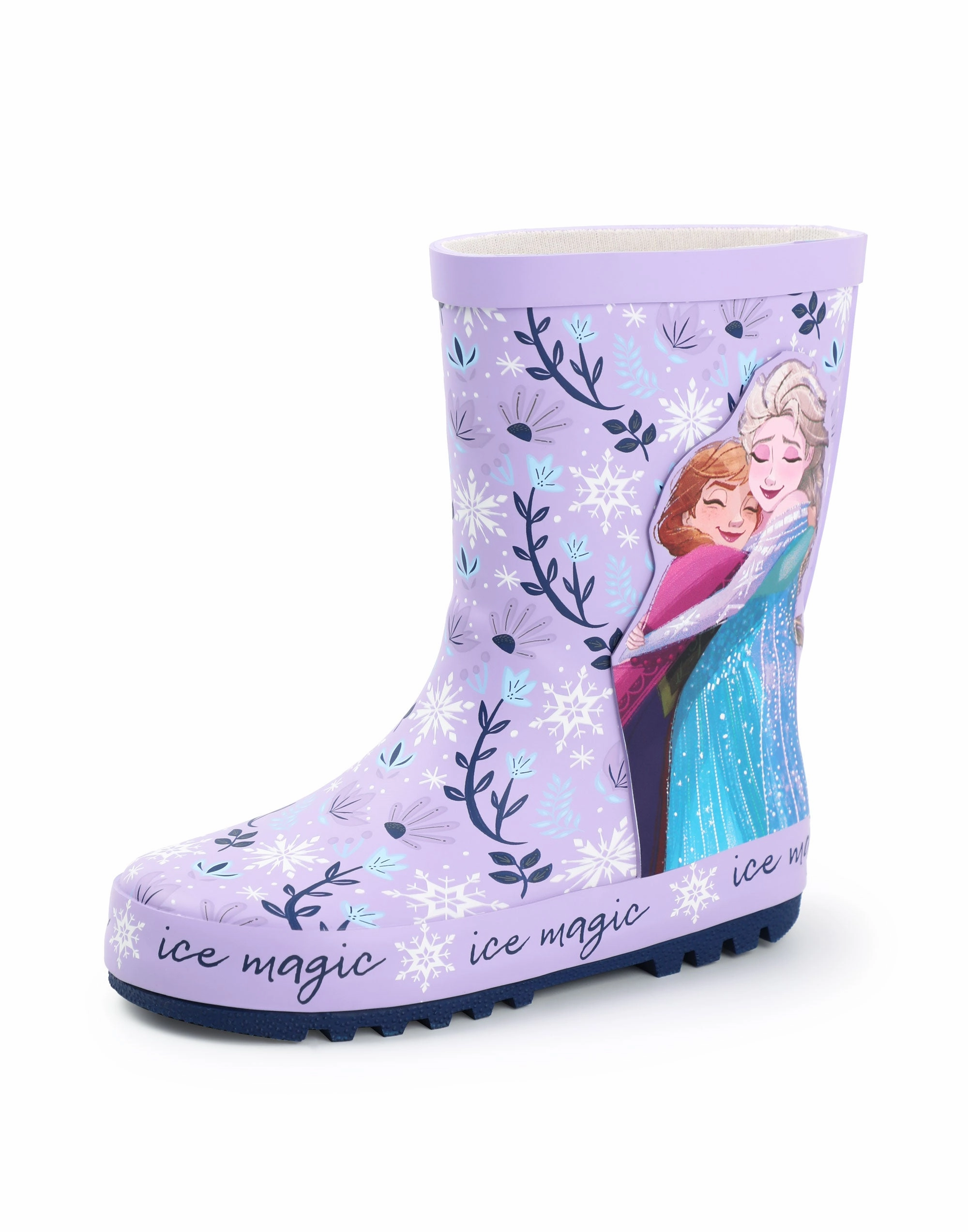 Disney Frozen Elsa & Anna Girls Purple Wellington Boots Report Boots