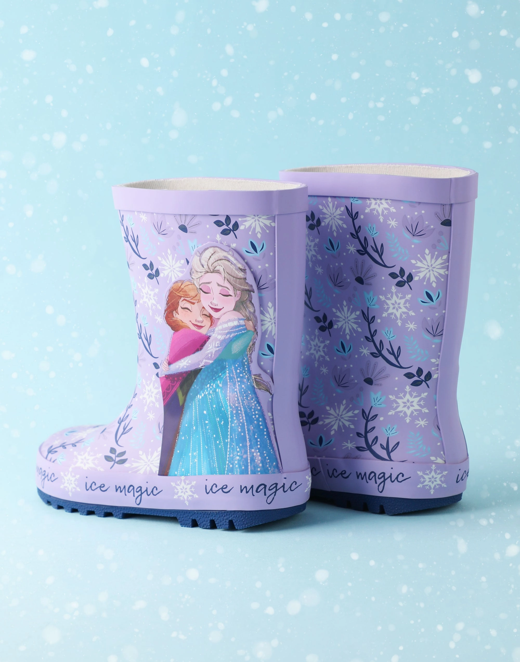 Disney Frozen Elsa & Anna Girls Purple Wellington Boots Business Casual Boots