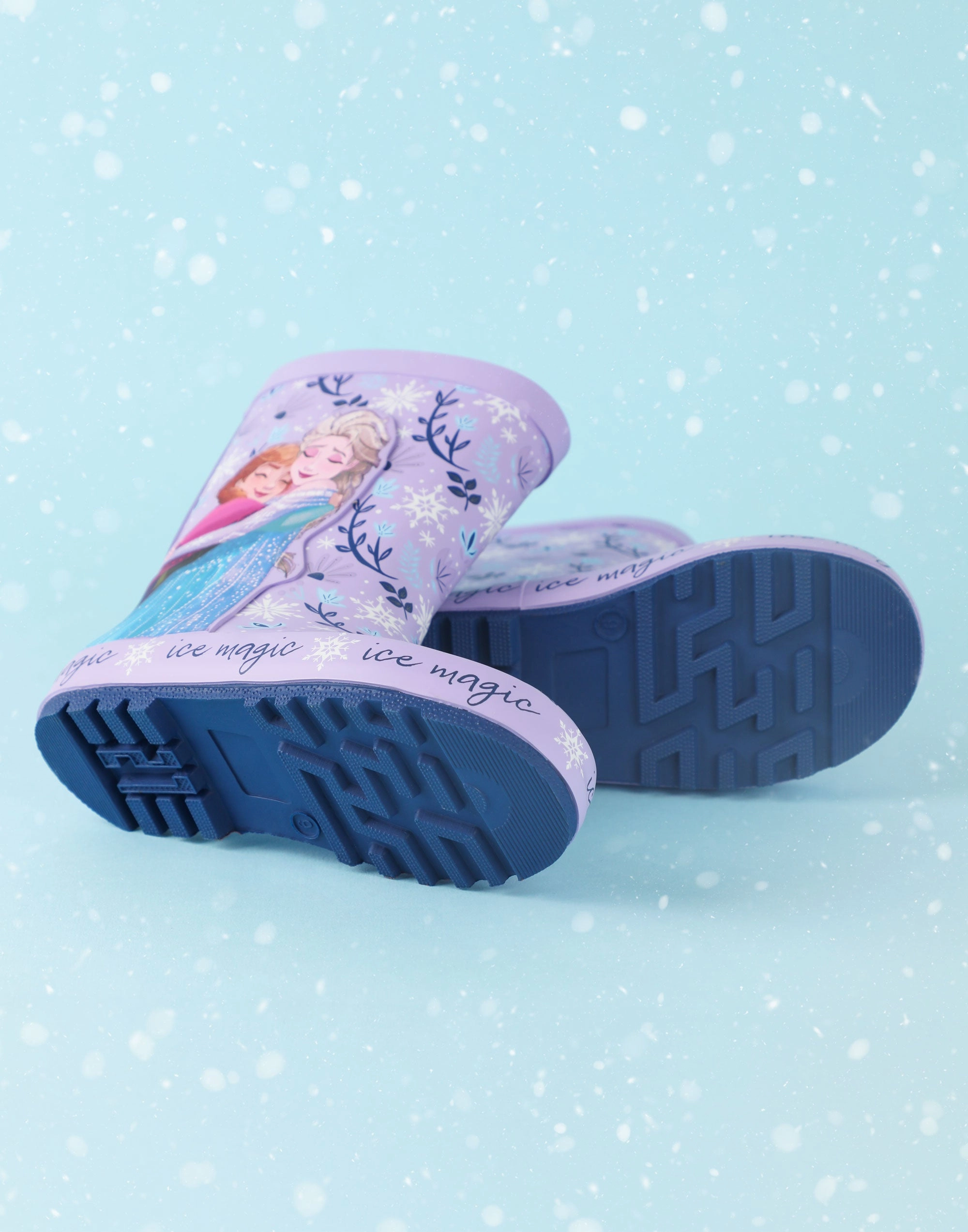 Disney Frozen Elsa & Anna Girls Purple Wellington Boots Rick Owens Bozo Tractor Boots