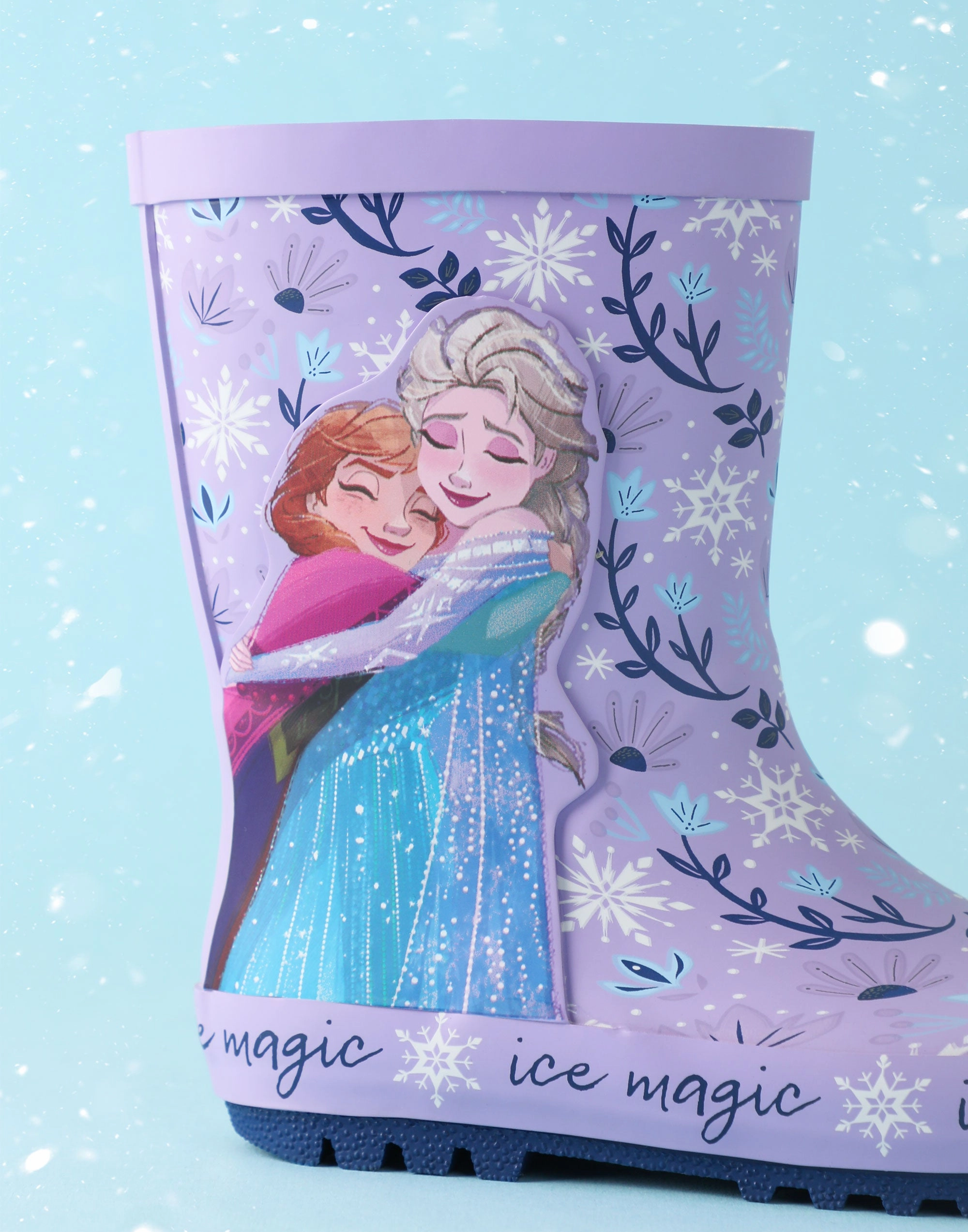 Disney Frozen Elsa & Anna Girls Purple Wellington Boots Airwair Boots