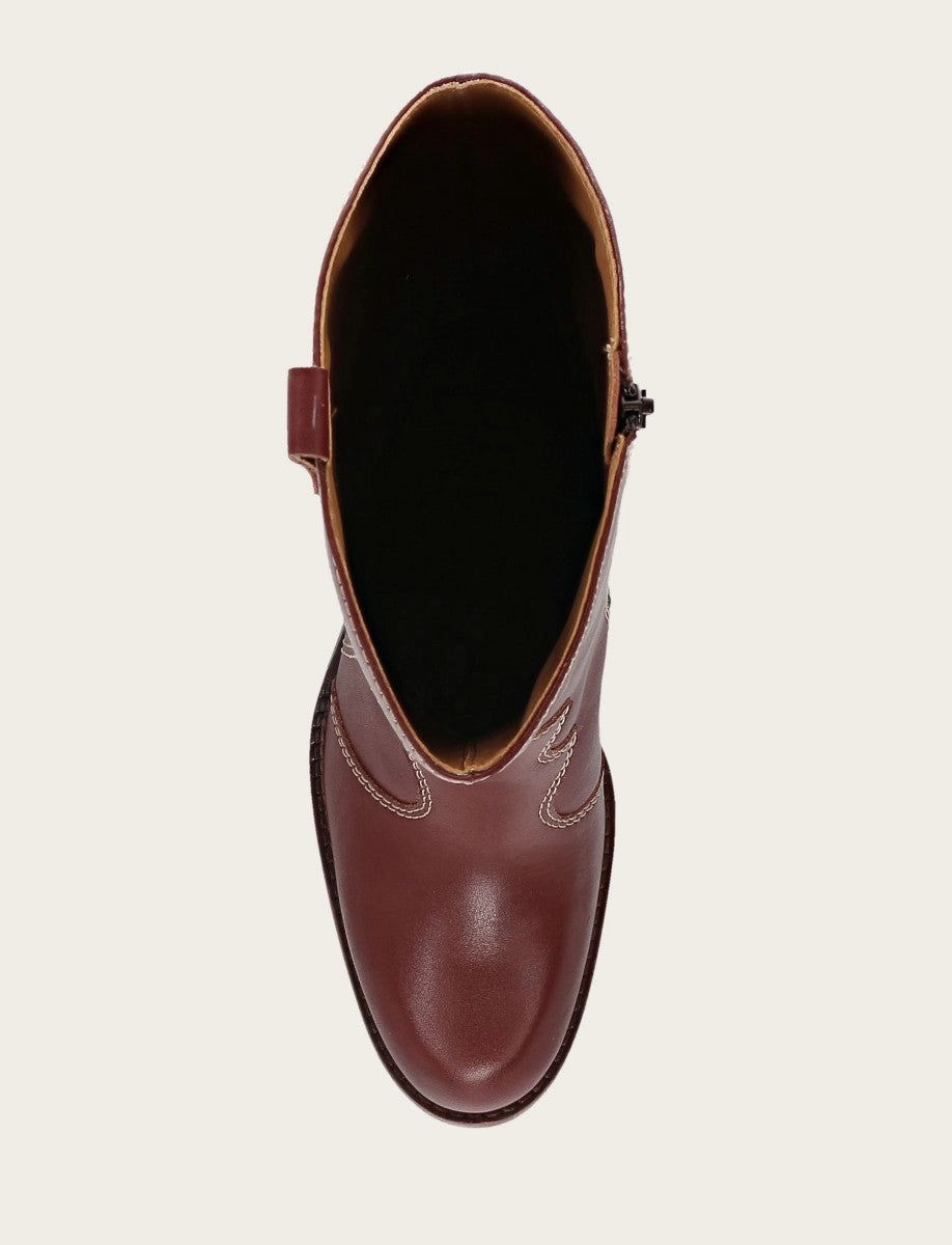 Corinne Tall Deco Stitch Lace Up Wedge Boots Knee High