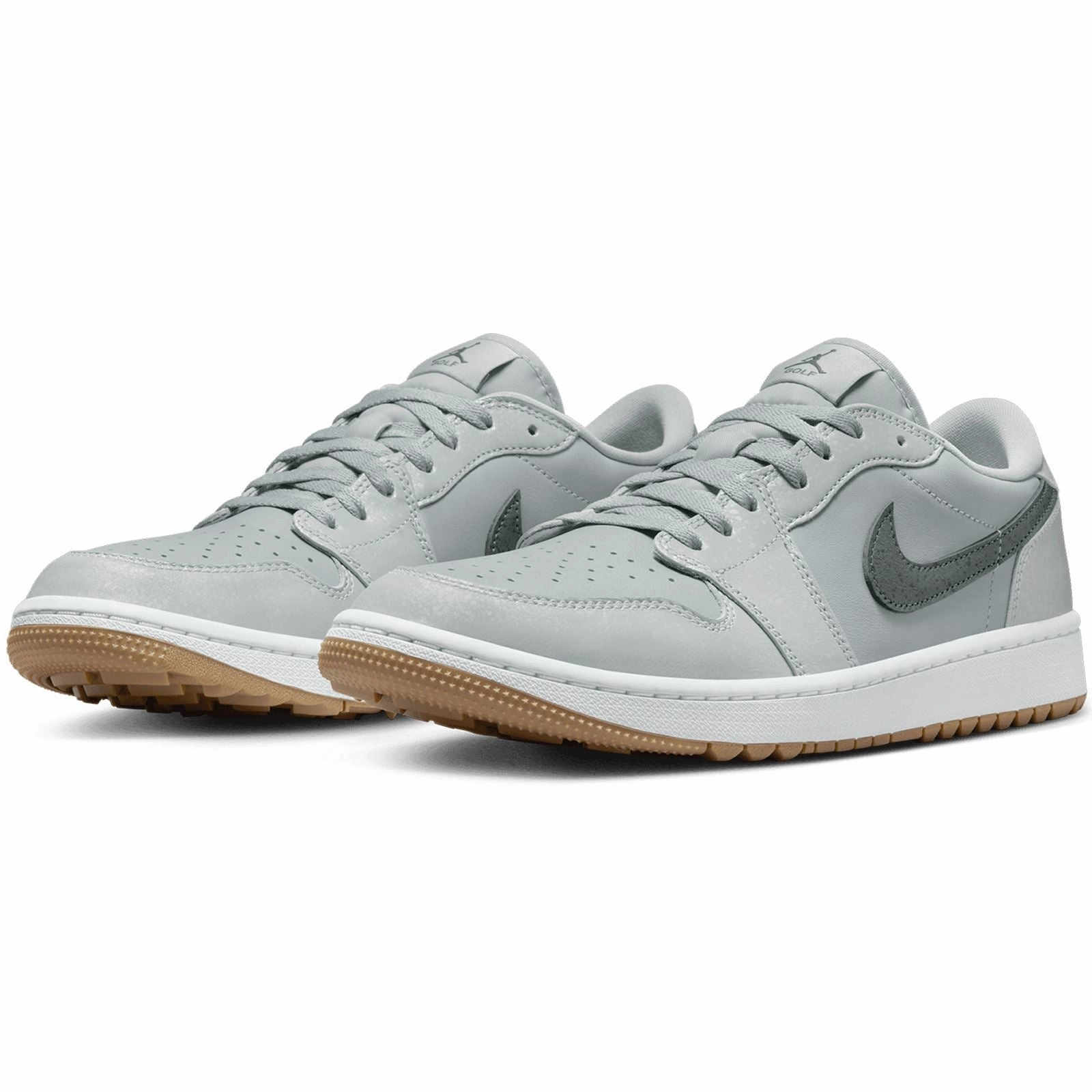 Air Jordan 1 Low G Wolf Grey/Iron Grey/White/Gum Med Brown Nike Slip Proof Shoes