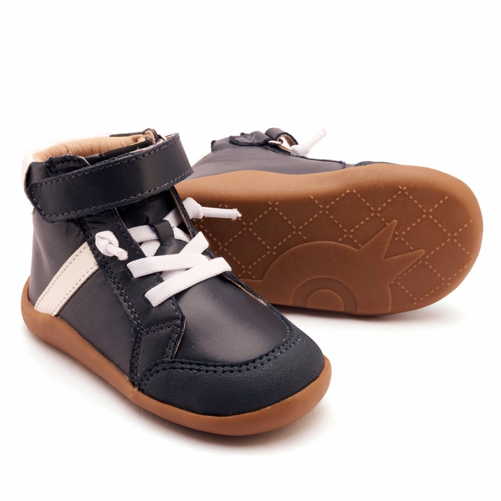 Snow Boots Vs Winter Boots Old Soles Boy's Retro Ground High Top Casual Shoes - Navy / Snow