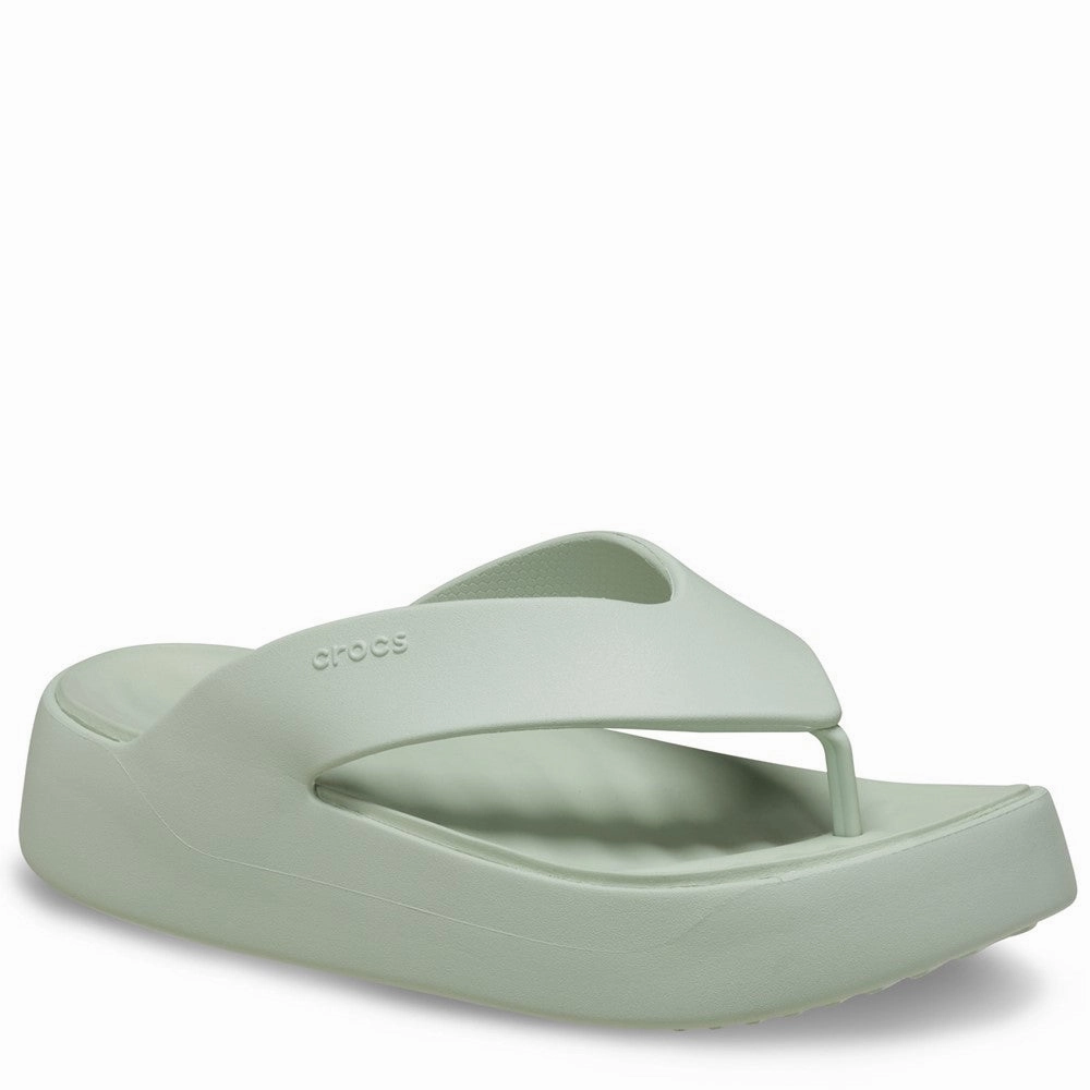 Crocs Getaway Platform Flip Bamboo And Velvet Flip Flops