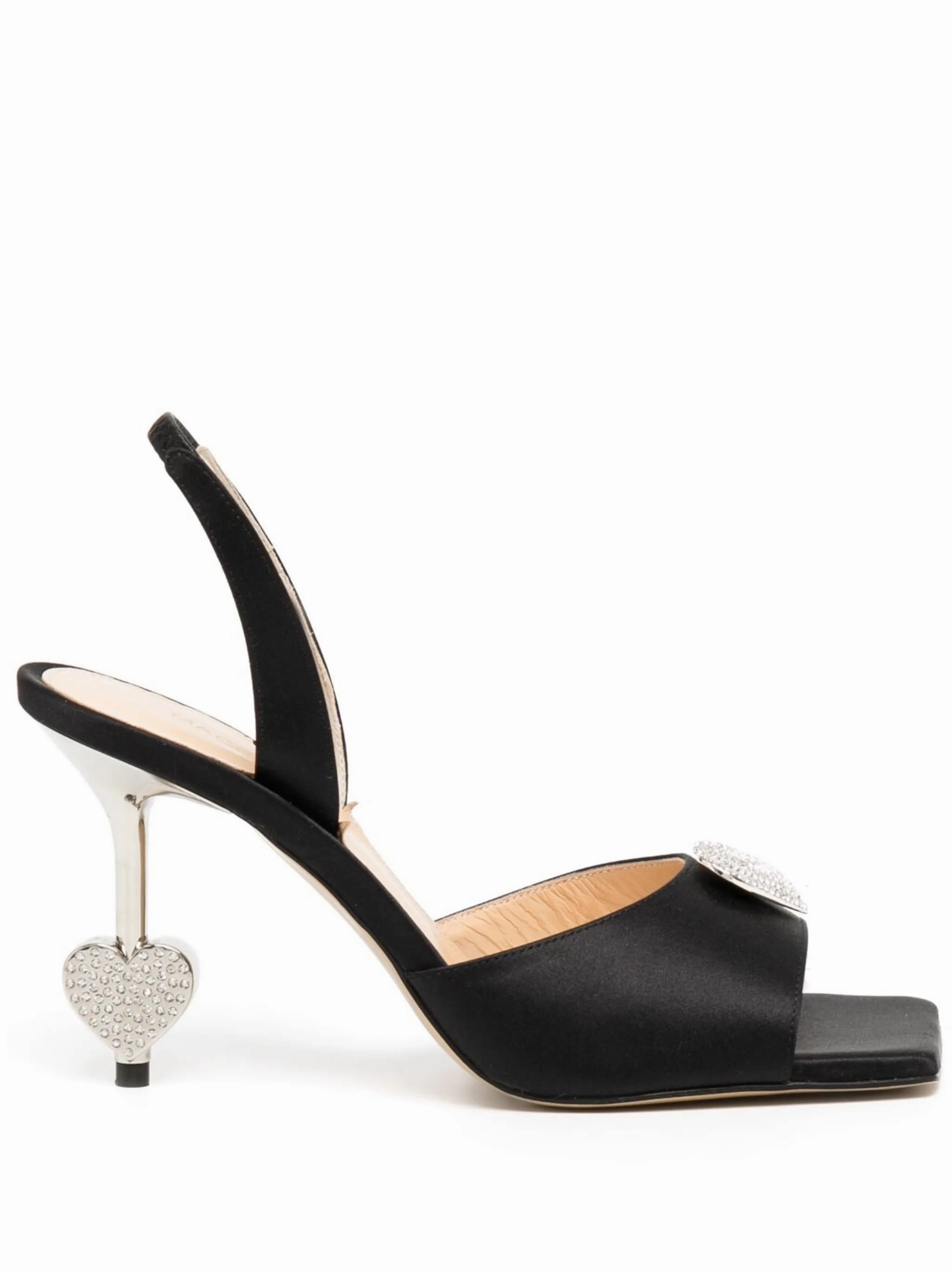 Pointed Toe Ankle Boots Low Heel crystal-embellished satin 90mm pumps