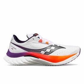Wide Foot Walking Shoes Saucony Endorphin Speed 4 (White/Viziorange)-Men's