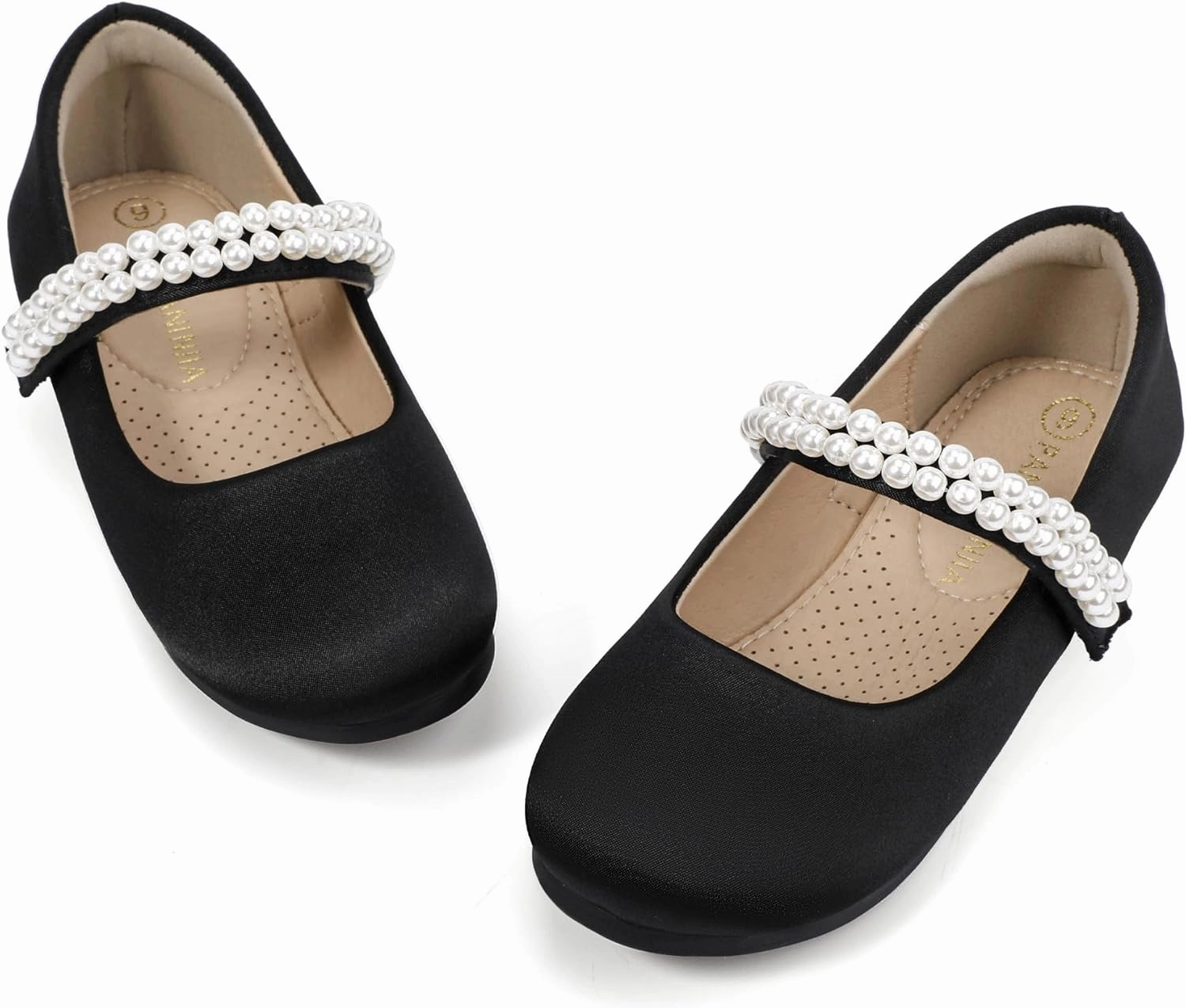PANDANINJIA Flower Girl Shoes Toddler Little Kid Ballet Flats Pearls Wedding Party Mary Jane Girls Dress Shoes Best Asics Shoes For Gym Workouts