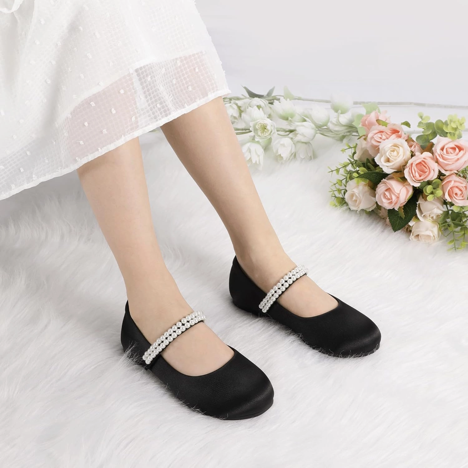 Vintage Asics Basketball Shoes PANDANINJIA Flower Girl Shoes Toddler Little Kid Ballet Flats Pearls Wedding Party Mary Jane Girls Dress Shoes