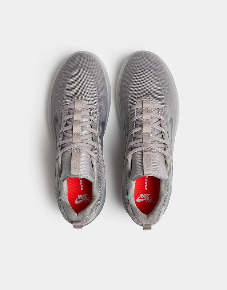 Nike SB Zoom Nyjah 4 Skate Shoes - College Grey/Mink Brown-Light Silver Shoes Like Nike Killshot