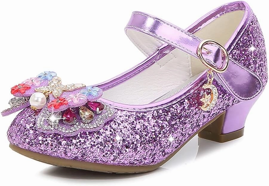 YING LAN Girls Cosplay Dress Wedding Party Shoes Glitter Sequins Low Heel Mary Jane Princess Shoes Asics Gel-contend 8 Running Shoe