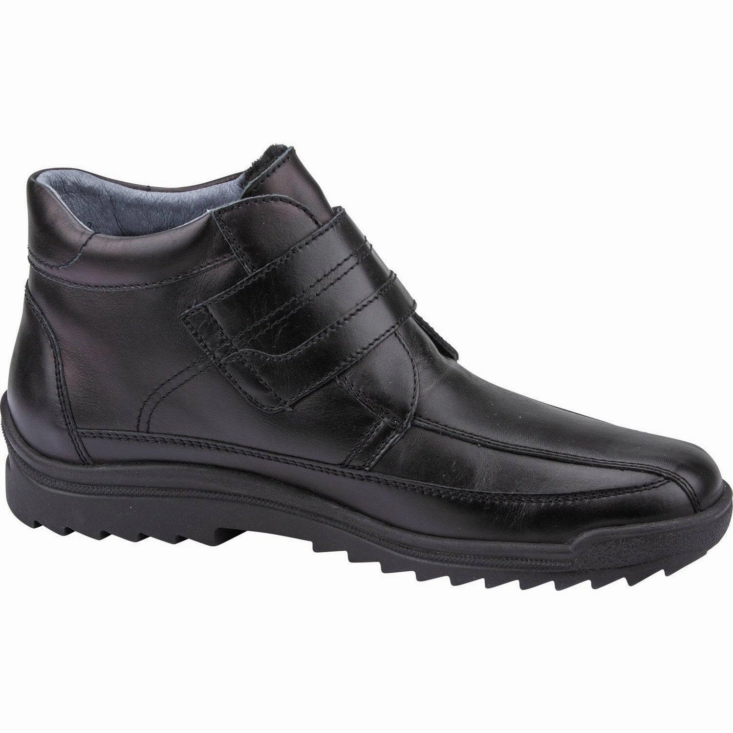 Chippewa Boots Engineer Boots Waldlaufer 613901 174 001 - Kai Mens Wide Black Leather Arch Support Touch Fastening Ankle Boots