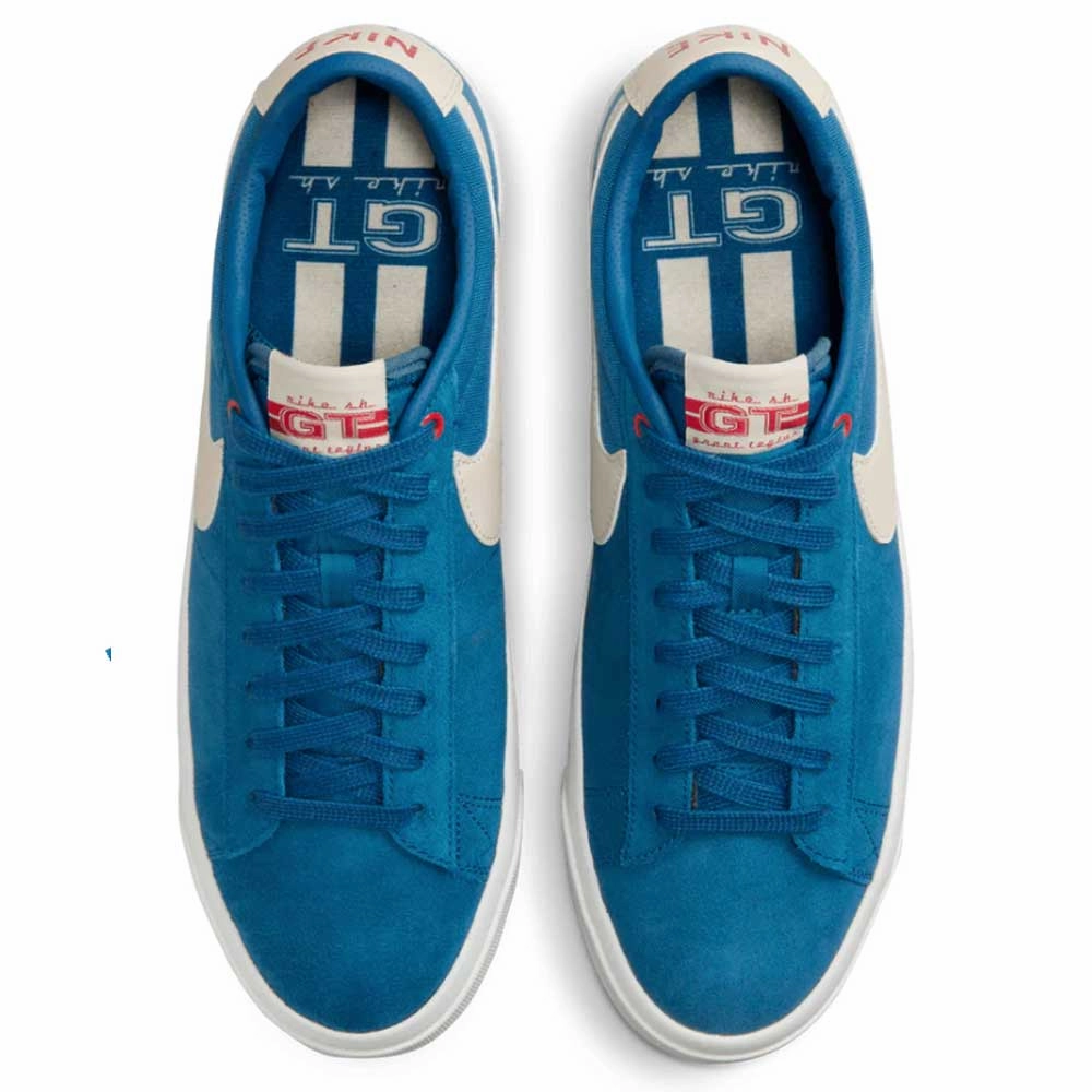 DC769403 Court Blue Light Orewood Brown Blazer Low Pro GT Nike SB Suede Shoes First Shoe Ever Made By Nike