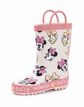 Disney Minnie And Daisy Girls Pink Wellington Boots with Handles Western Boots Old Gringo