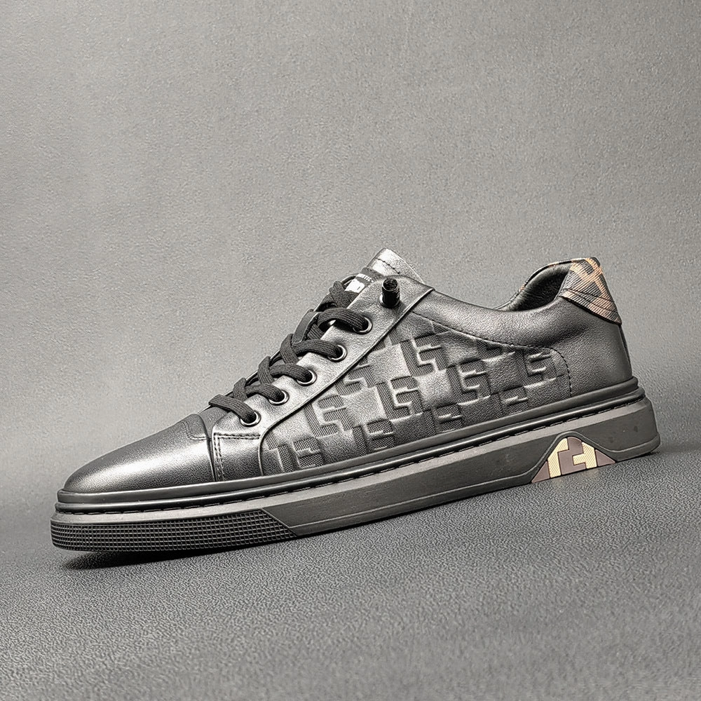 Men Stylish Figured Leather Fashion Casual Sneakers Derby Shoes Leather