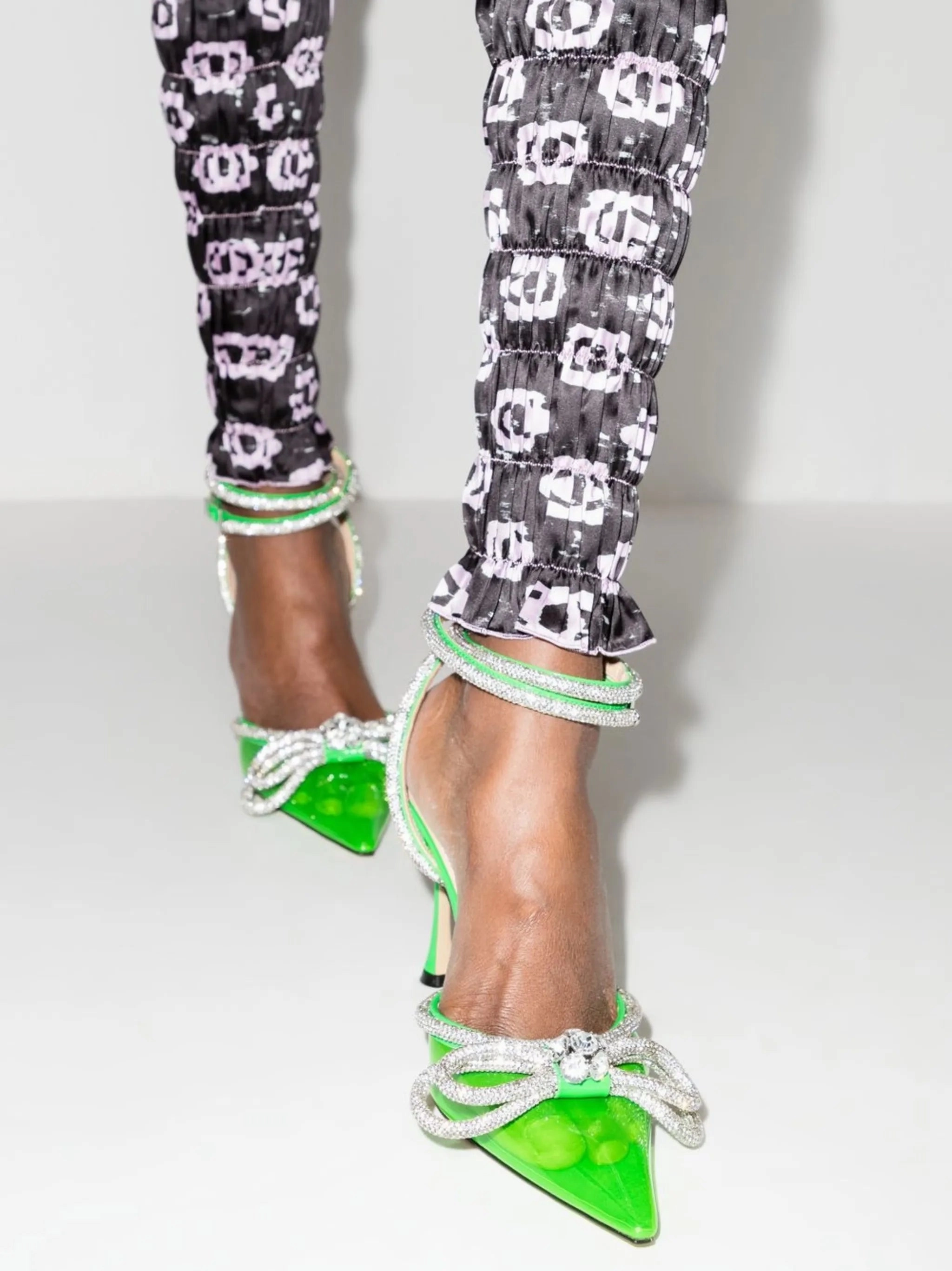 Double Bow 100mm pointed pumps Heeled Ankle Boots Size 5