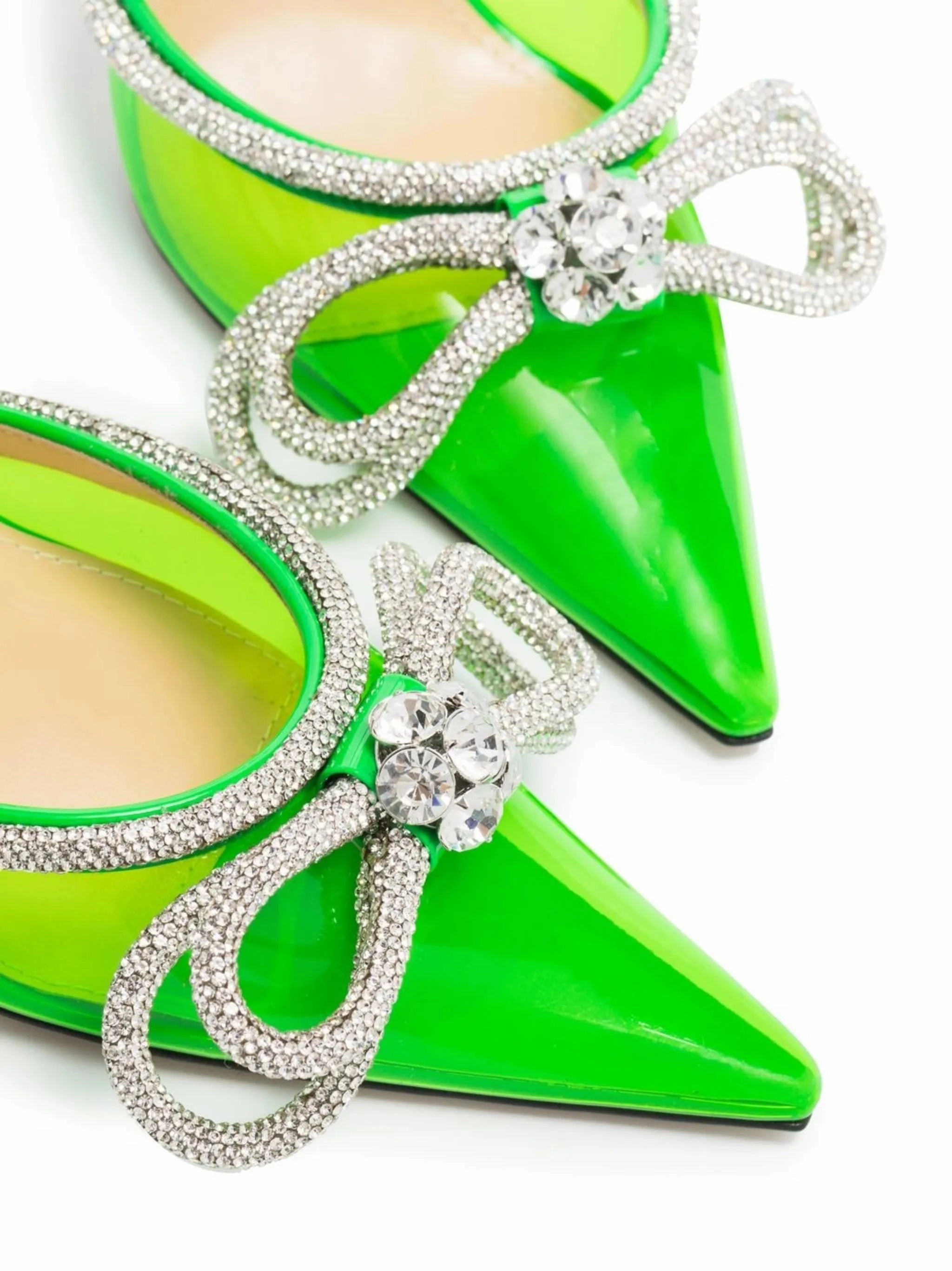 Double Bow 100mm pointed pumps Star Print Ankle Boots