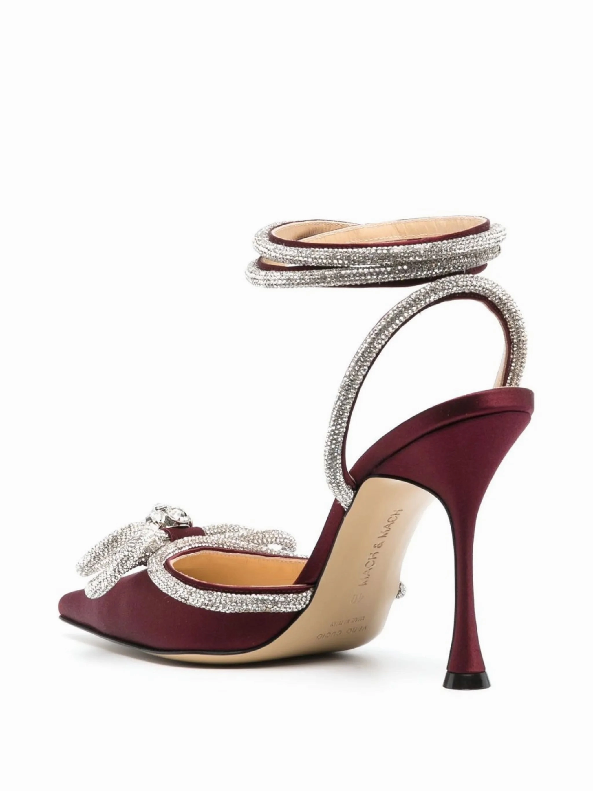 Double Bow 110mm crystal-embellished pumps Ankle Boots With Velcro Fastening