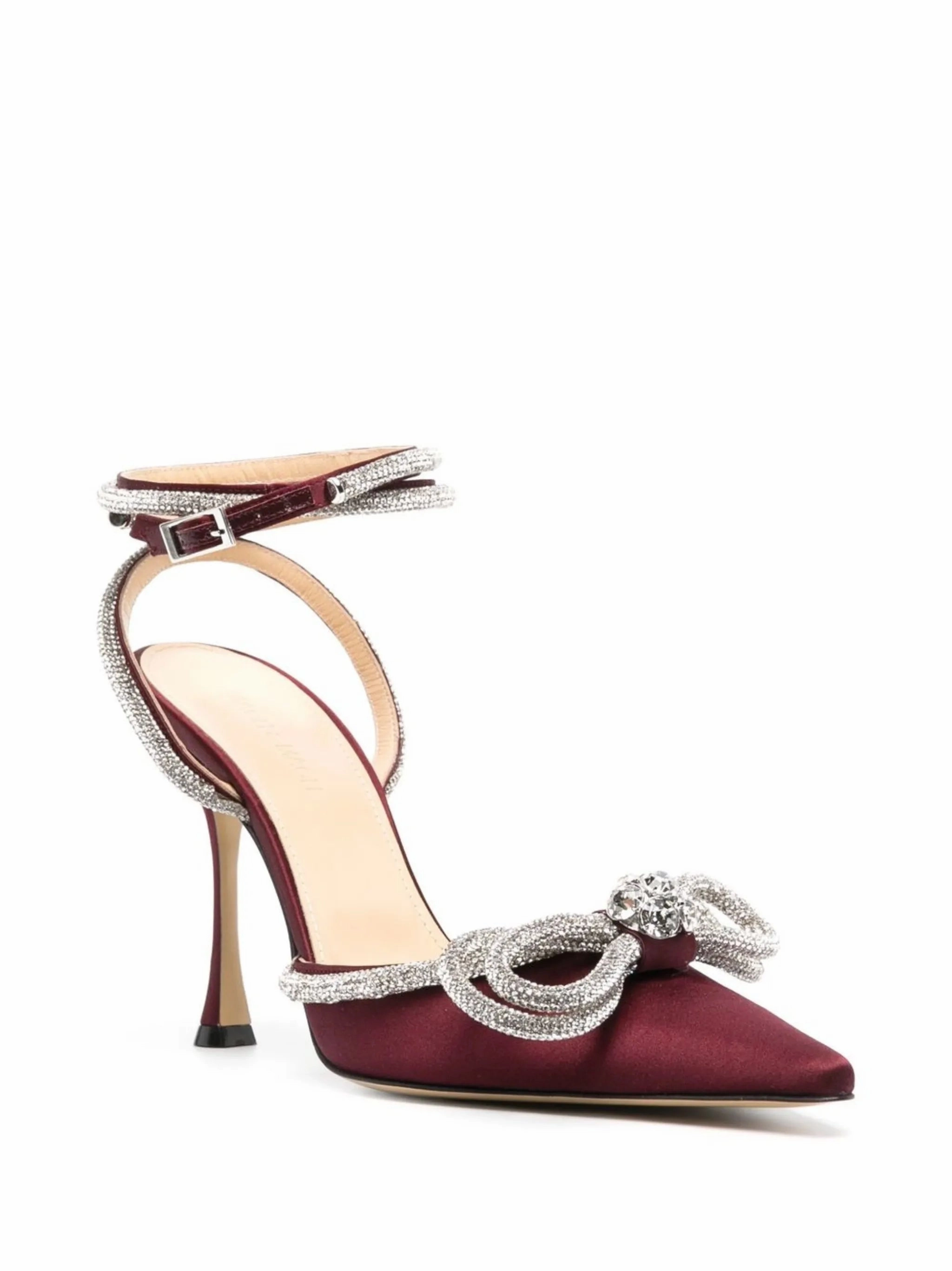 Cropped Pants And Ankle Boots Double Bow 110mm crystal-embellished pumps