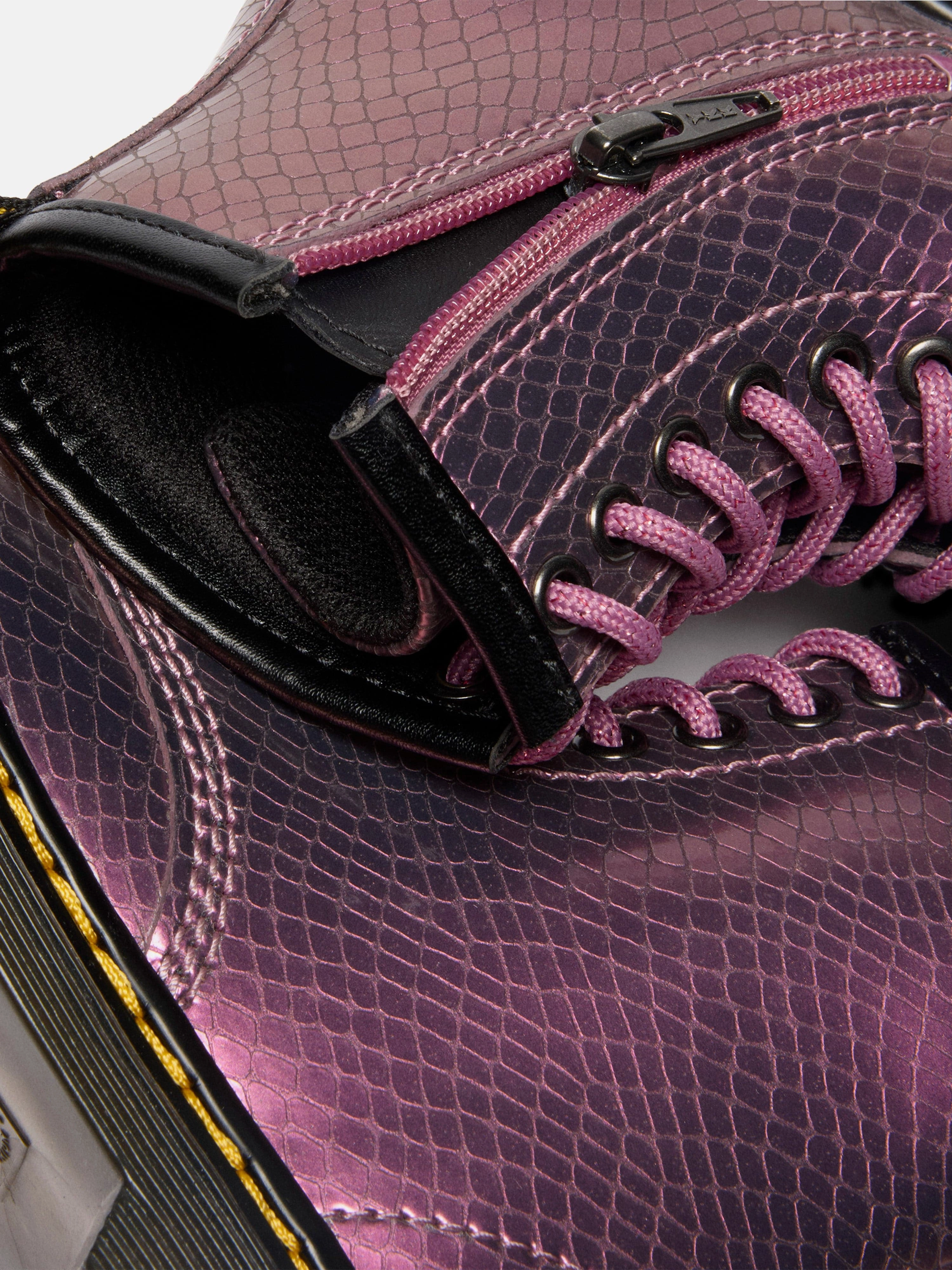 Huk Boots Dr Martens Girls 1460 Reptile Embossed Leather Boots in Purple