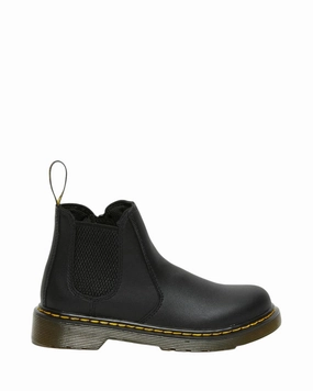 Dr. Martens  Stivaletti Chelsea 2976 Softy T Junior 16708001 Nero | Pelle Softy Junior, Comodit Slip-on, Look Iconico Kids Chelsea Boots With Gold Heel