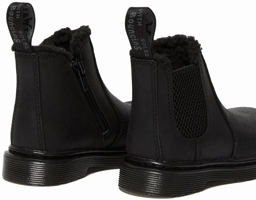 Dr Martens Toddler Leather Hi Top 2976 Leonore Monochrome Black Sofft Boots For Women