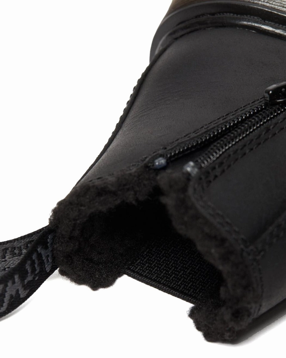 Dr Martens Toddler Leather Hi Top 2976 Leonore Monochrome Black Wake Board Boots