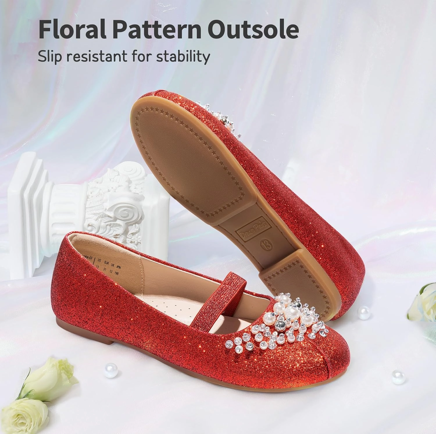 DREAM PAIRS Girls Ballet Flats Flower Shoes Mary Jane Ballerina Flat Dress Shoes for Daily/Wedding/Party Asics Tokyo 2020 Volleyball Shoes