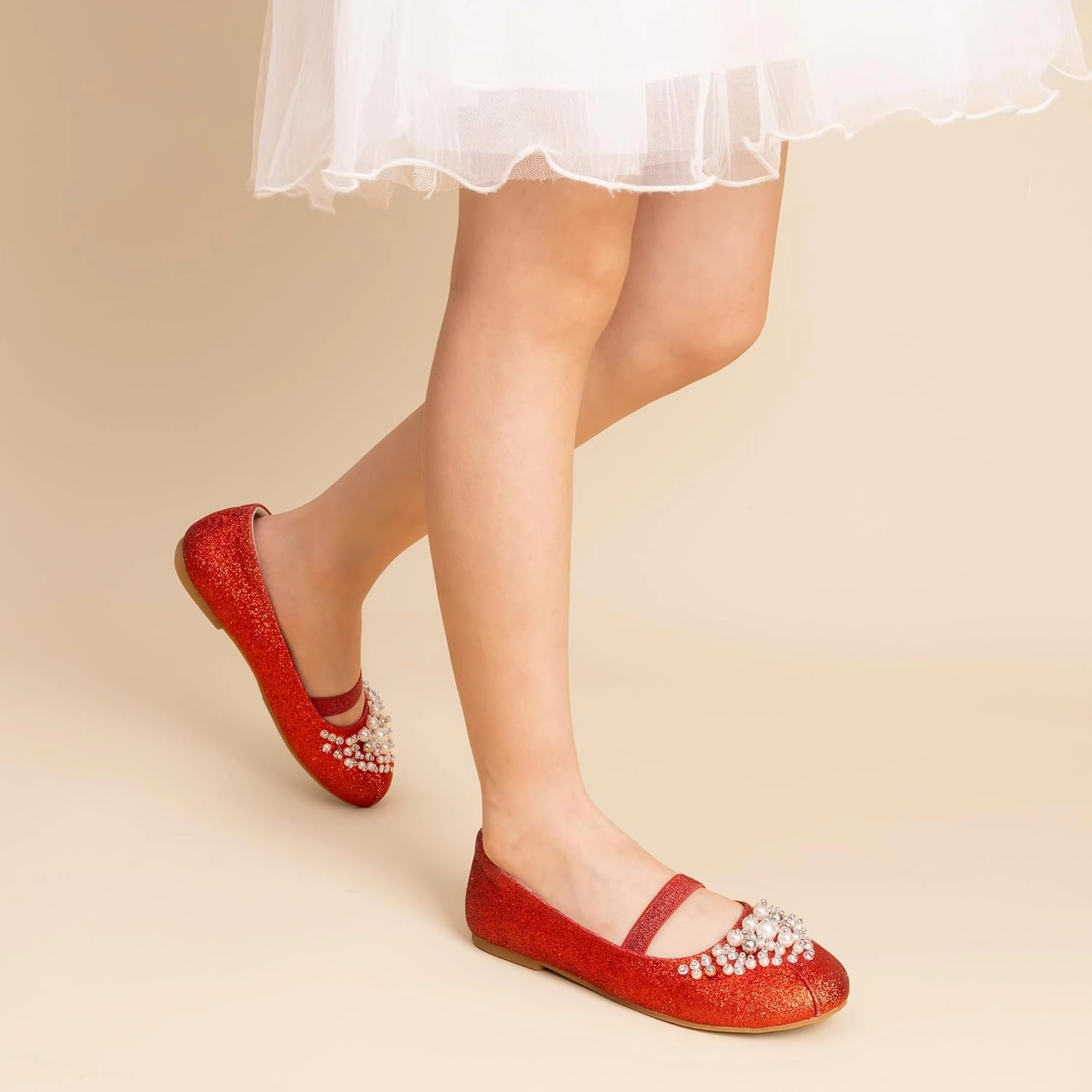 DREAM PAIRS Girls Ballet Flats Flower Shoes Mary Jane Ballerina Flat Dress Shoes for Daily/Wedding/Party Djokovic Asics Tennis Shoes