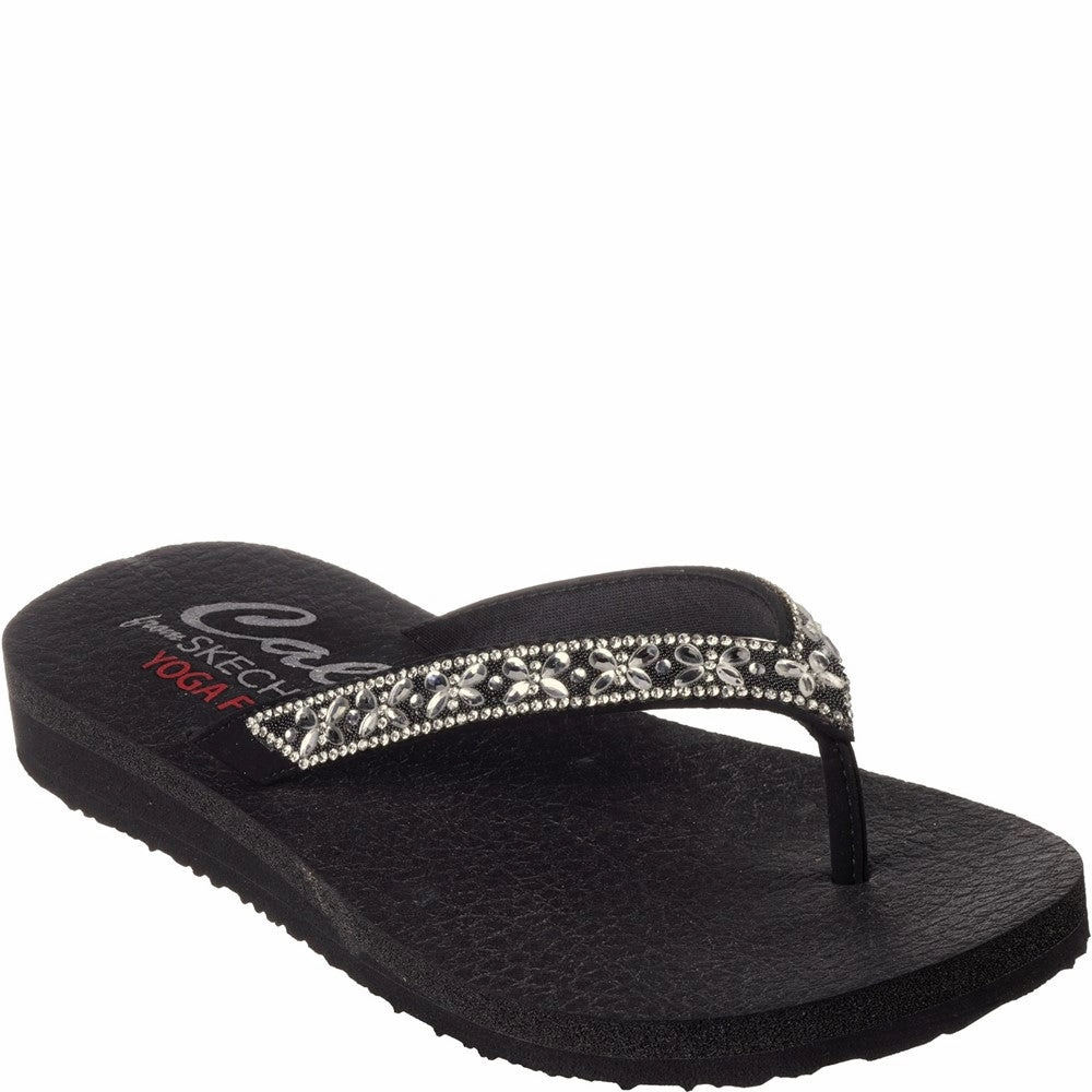 Skechers Meditation - Butterfly Garden Sandal Rhinestone Cross Flip Flops