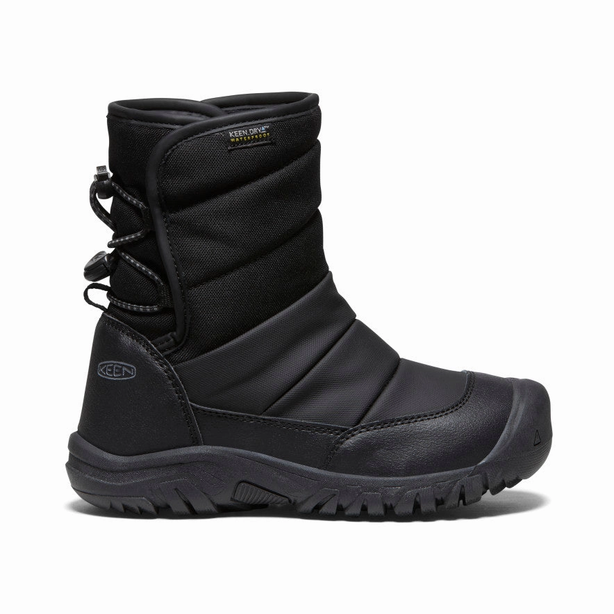 Fully Waterproof Snow Boots Big Kids' Puffrider Waterproof Winter Boot  |  Black/Steel Grey