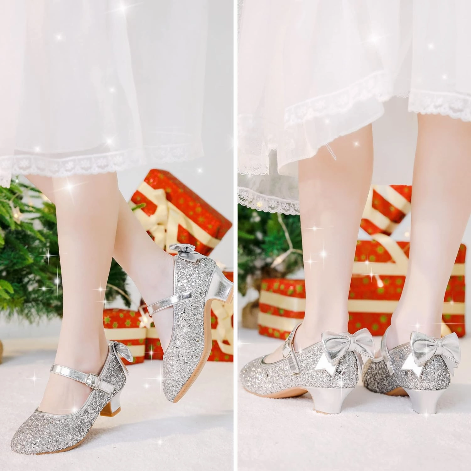 Asics Shoes Tucson Dufannie Girls Dress Shoes Low Heel Princess Flats Mary Jane Flower Wedding Party Glitter Shoes for Kids Toddler