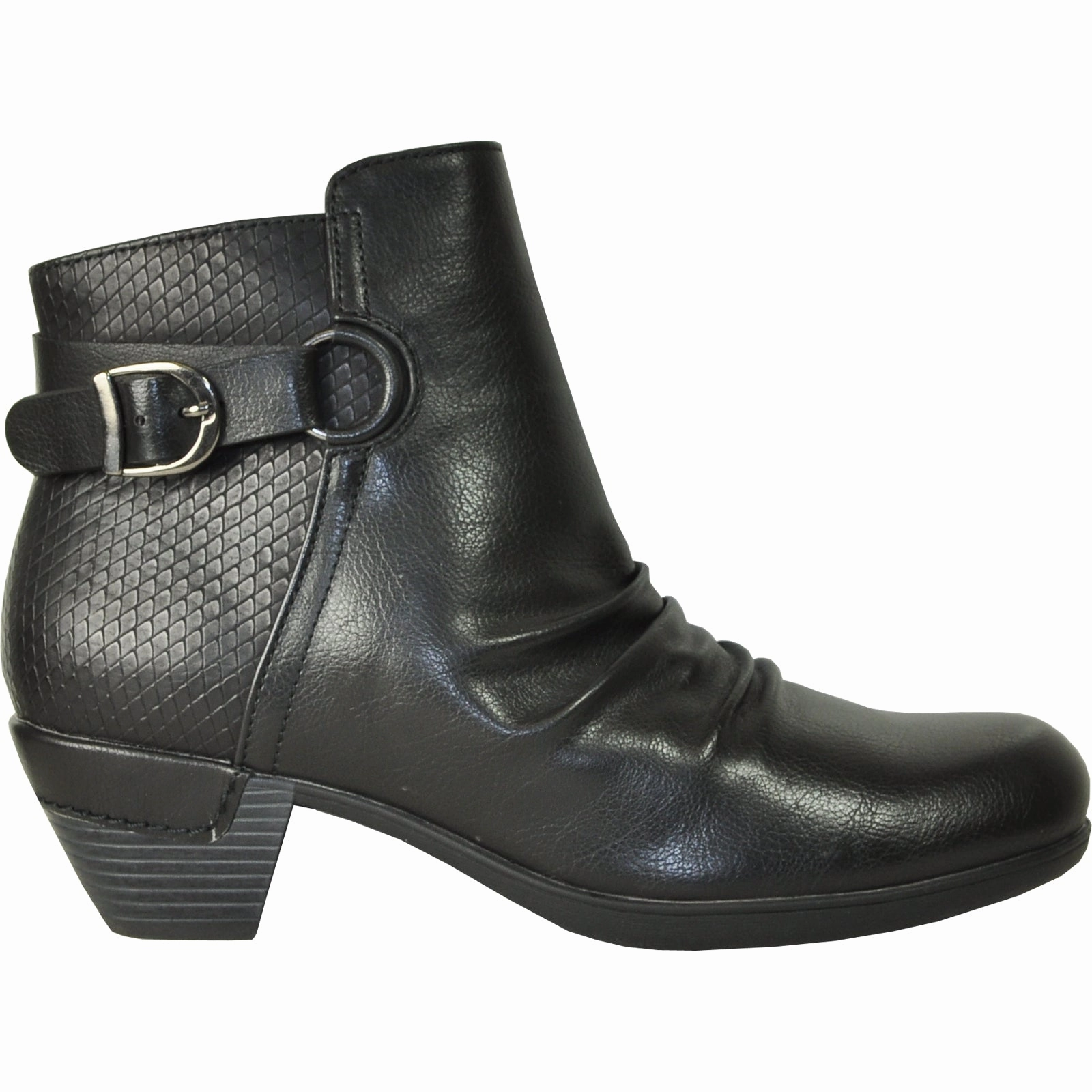 VANGELO Women Boot HF9429 Ankle Dress Boot Black Wide Fit Stretch Ankle Boots