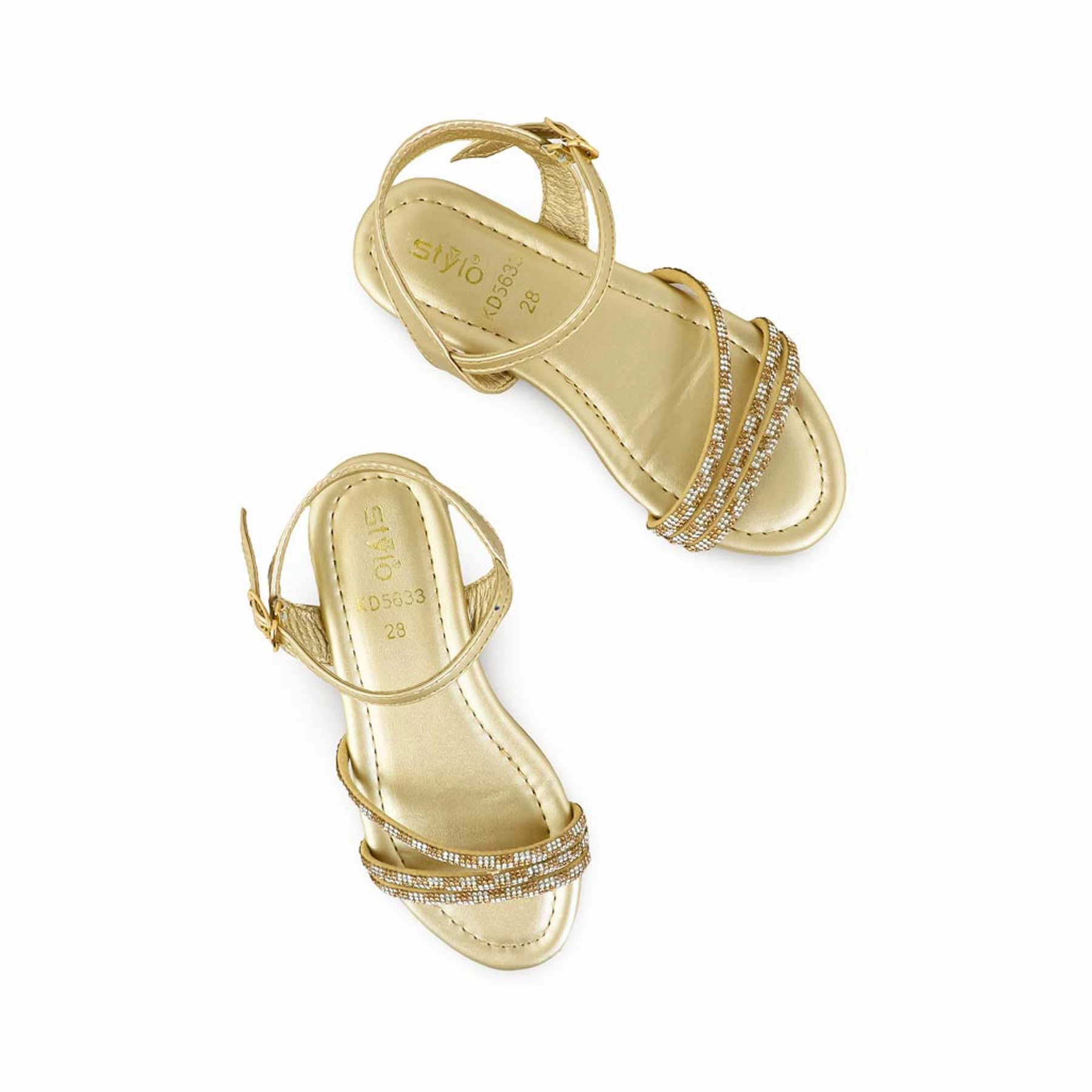 Sandals For Walk Girls Golden Fancy Sandal KD5633