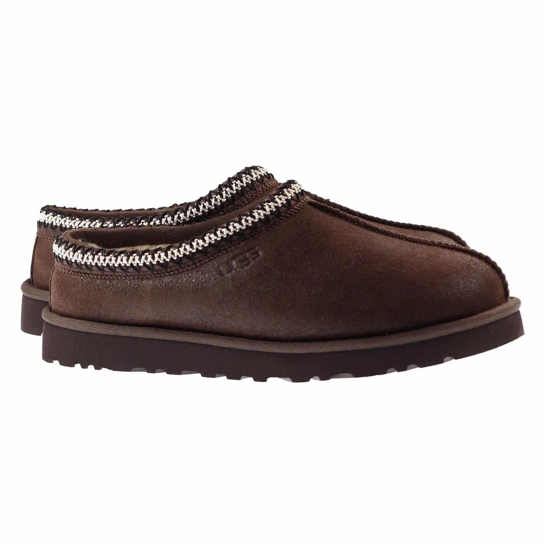 Ugg Boots Mens Tasman Distressed Burnt Cedar Black Gold Slides